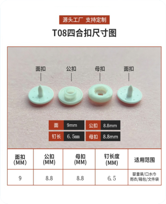 T08 四合扣尺寸图
