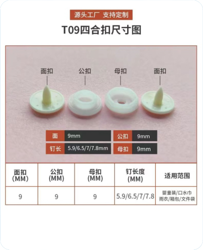 T09 四合扣尺寸图