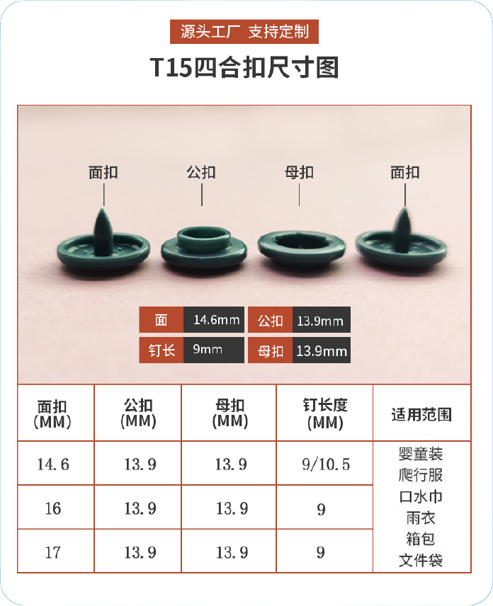 T15 四合扣尺寸图