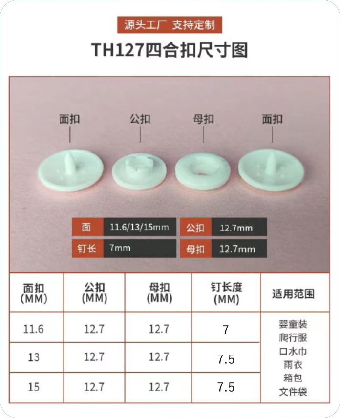 TH127 四合扣尺寸图